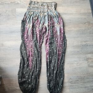 Bohemian Feather Print Pants
